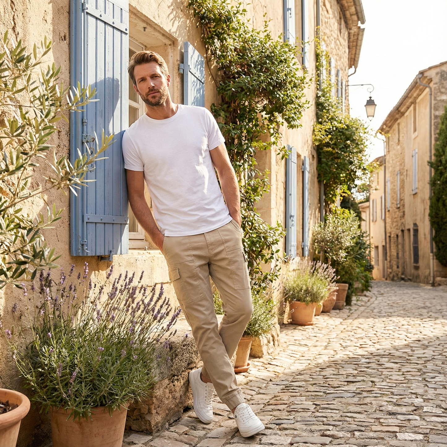 سروال كارجو مريح مع سعة تخزين كبيرة 